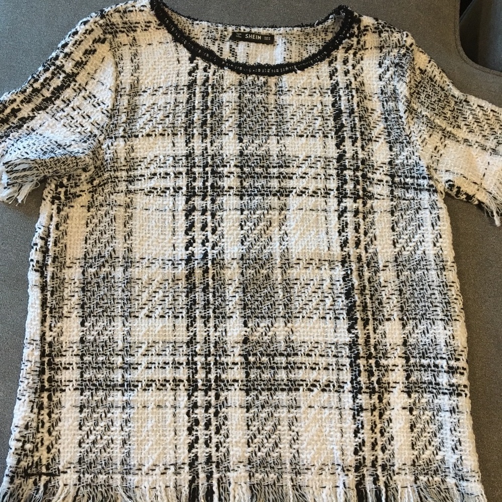 Black and white tweed shirt